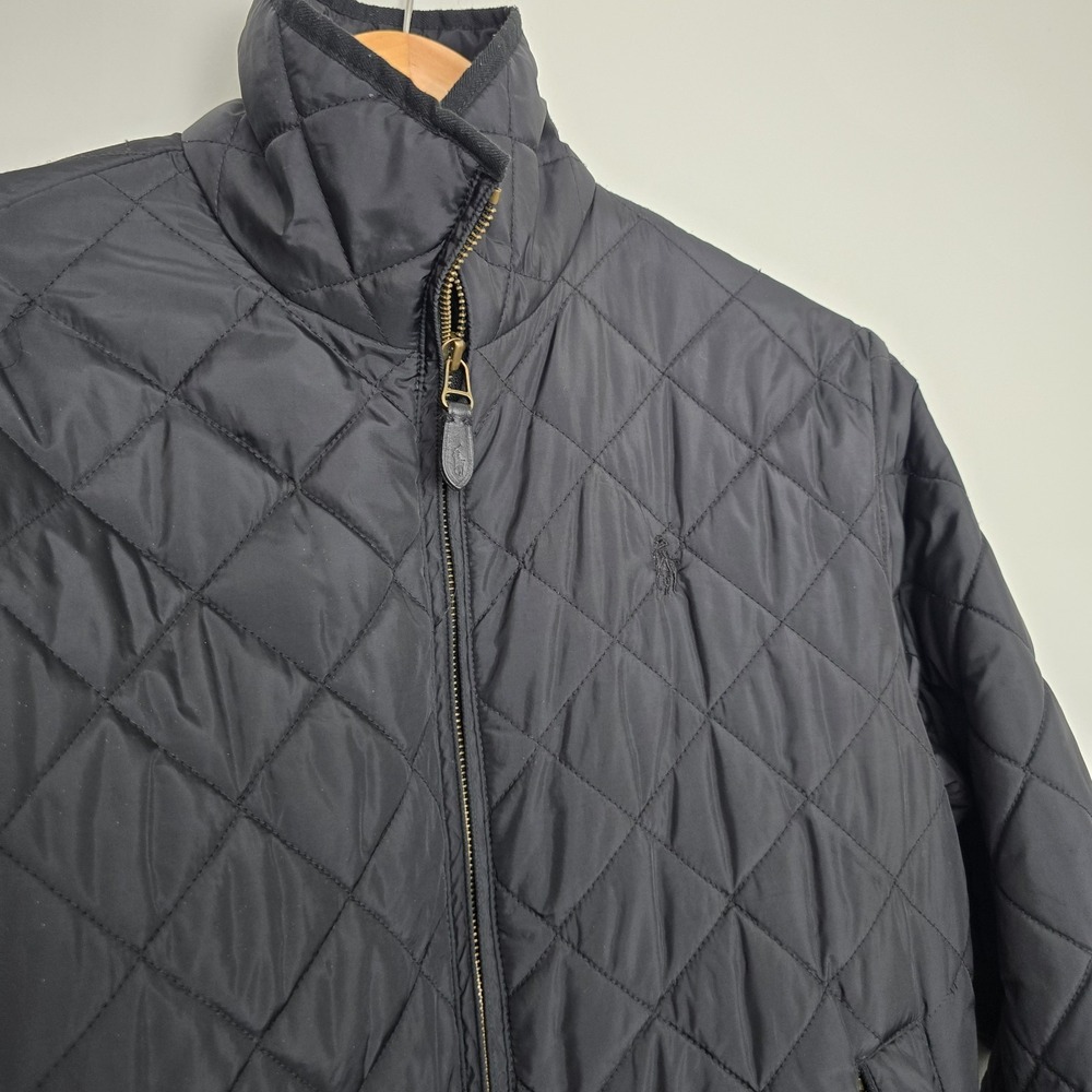 Ralph Lauren Sport Women Diamond Quilted Jacket Medium Equestrian Classic Preppy - Picture 3 of 10